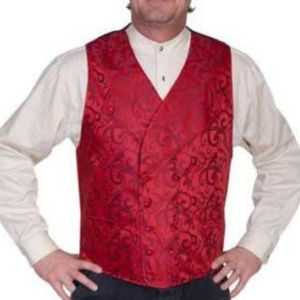 *Sold* Scully Red Double Breasted Steampunk Vest L